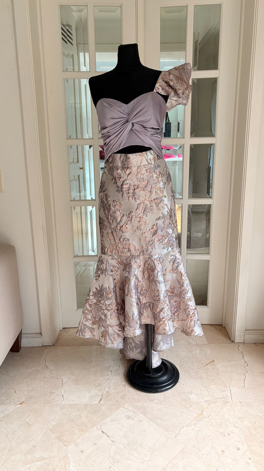 Vestido Brocado Morado